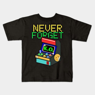 Never Forget Arcade Retro Vintage 70s 80s 90s T-Shirt Kids T-Shirt